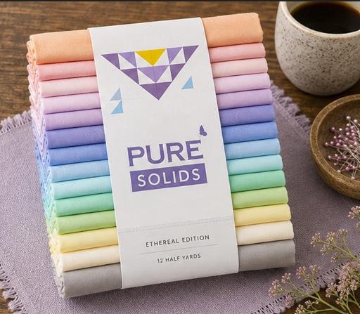AGF Pure Solids – Ethereal Edition | 12 Half-Yard Cuts | 6 Total Yards | Art Gallery Fabrics Pure Solids