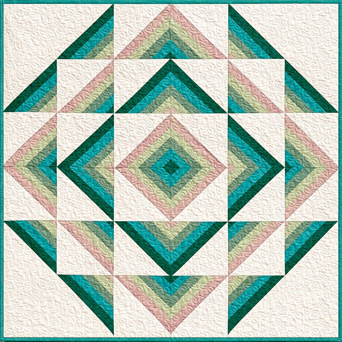 Geometric Quilt Kit | Percussion Pattern Fabric Bundle, AGF Pure Solids, 3 Sizes