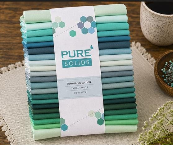 AGF Pure Solids – Summering Edition | 23 Half-Yard Cuts | 11.5 Total Yards | Art Gallery Fabrics Pure Solids