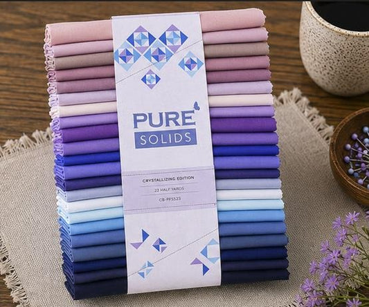 AGF Pure Solids – Crystallizing Edition | 22 Half-Yard Cuts | 11 Total Yards | Art Gallery Fabrics Pure Solids