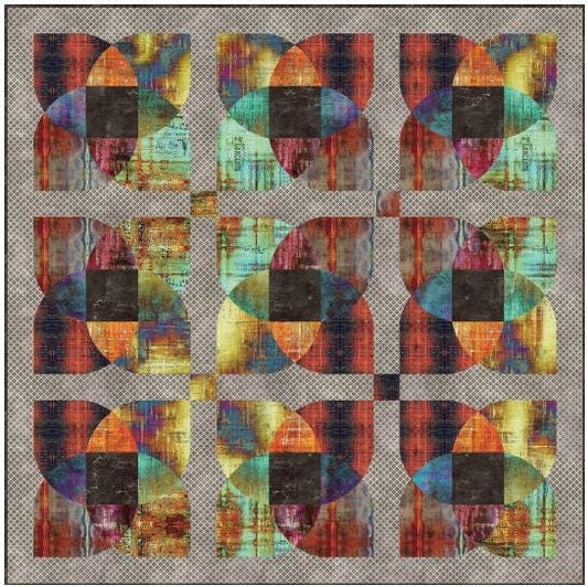 Reflections Quilt Kit | Tim Holtz Curved Piecing Fabric | Throw or Queen